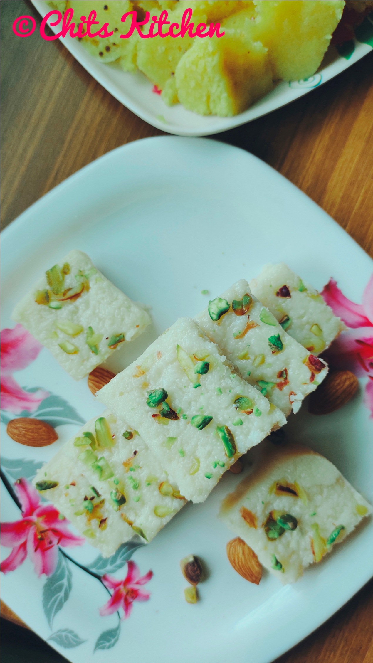 Coconut Barfi with Condensed Milk/Nariyal Ki Barfi/Kopra Pak