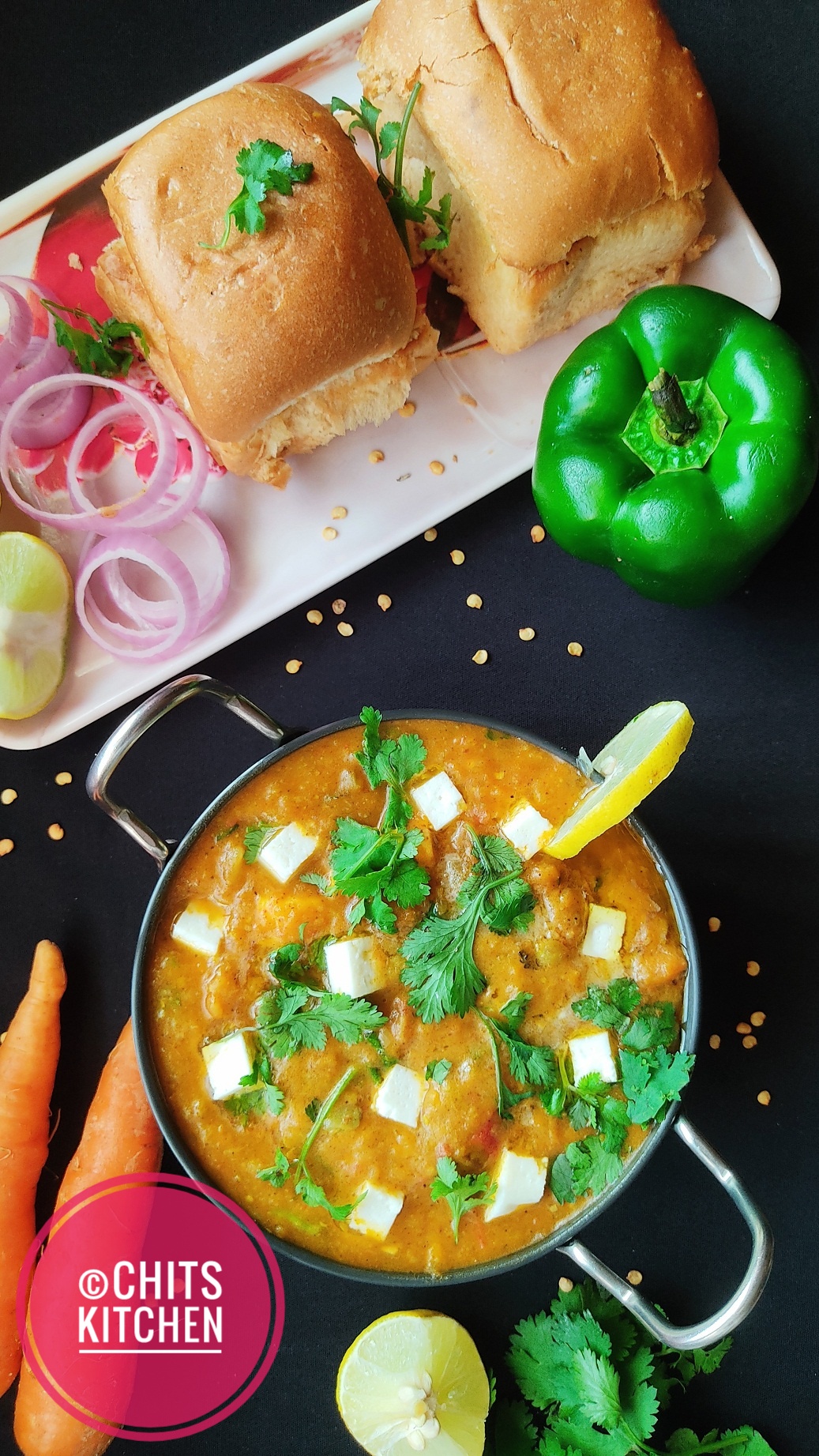 Paneer Pav Bhaji Recipe